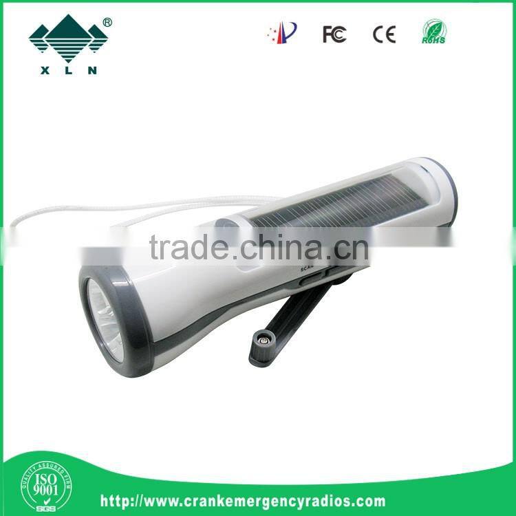 Hot Selling Hand crank emergency Dynamo Solar 3 LED Hand Rechargeable Flashlight