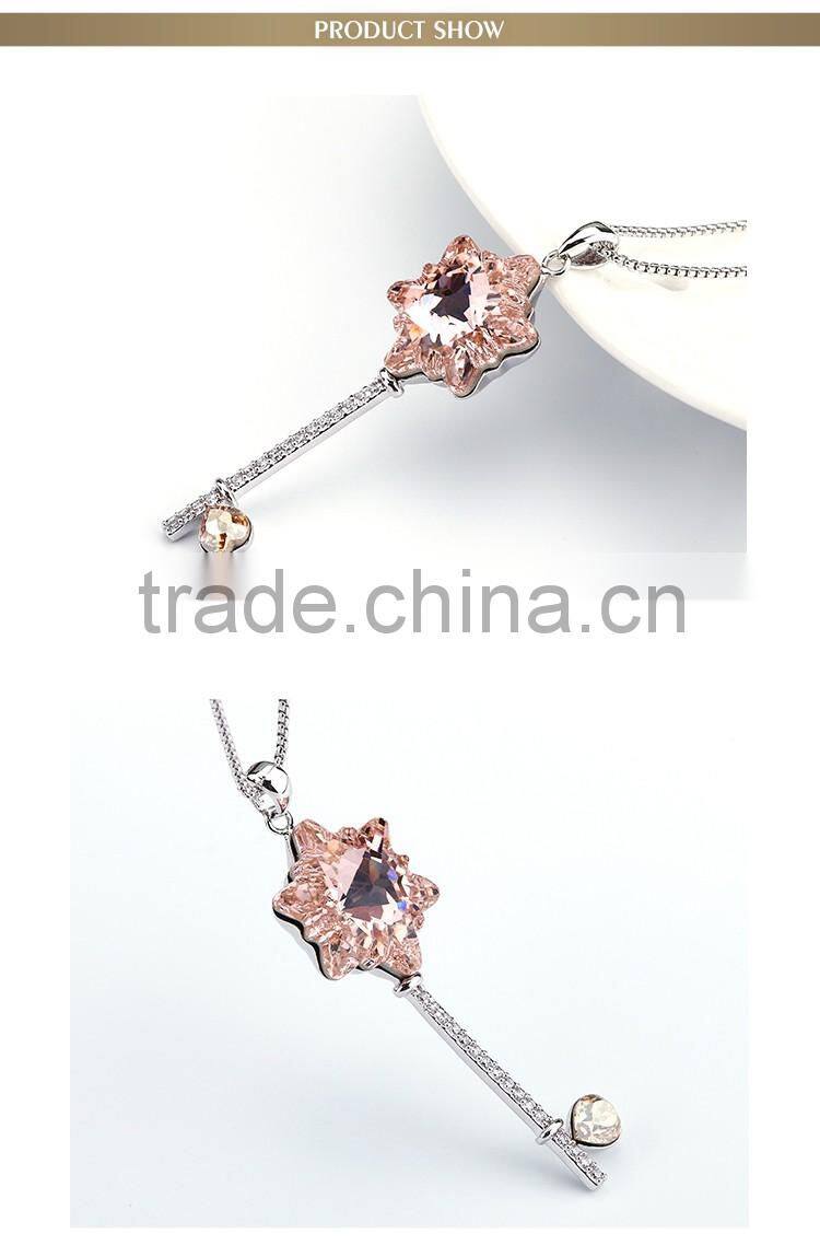 OUXI 2016 Top quality Korean design Key charming Pendant indian jewelry necklaces 11533