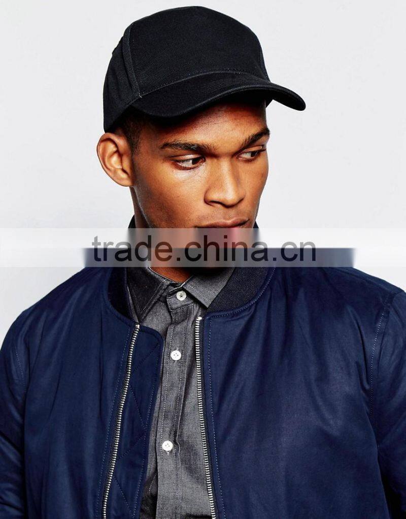 China Factory Daijun New Design OEM High Quality 100%cotton Velcro Black Plain Men Custom 5 Panel Baseball Cap