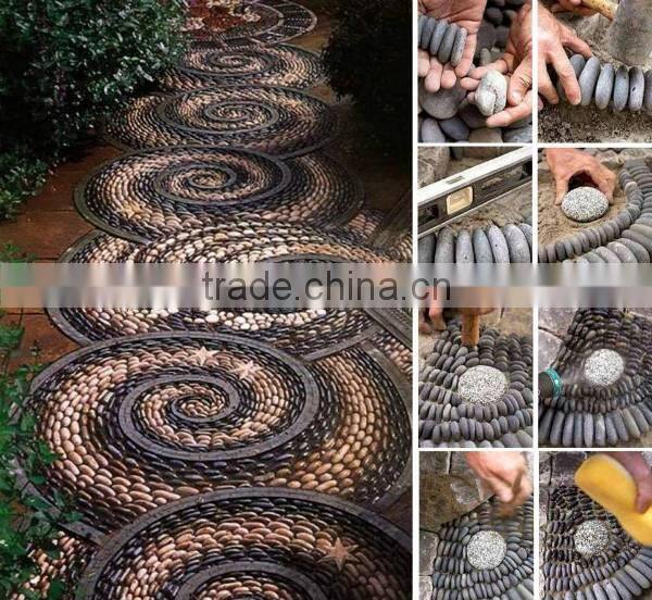 polished nature stone, polished stone decking against mesh