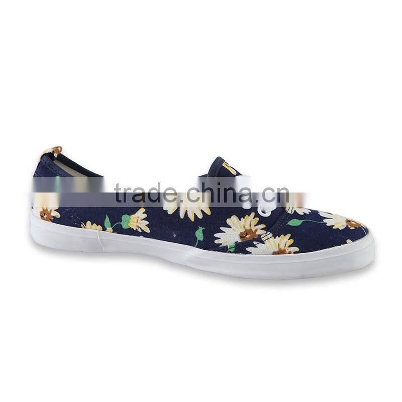 ladies flat shoes floral upper lace up women sneakers cheap casual canvas shoes women casual lady footwear