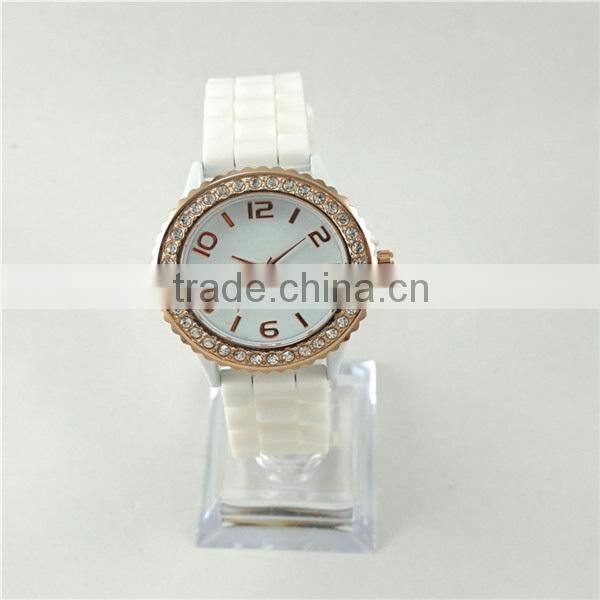Fashion Design Crystal Watches Promotion Gift Silicone Women Watch