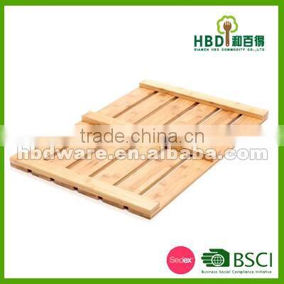 Bamboo bathroom floor mat , bath mat on floor