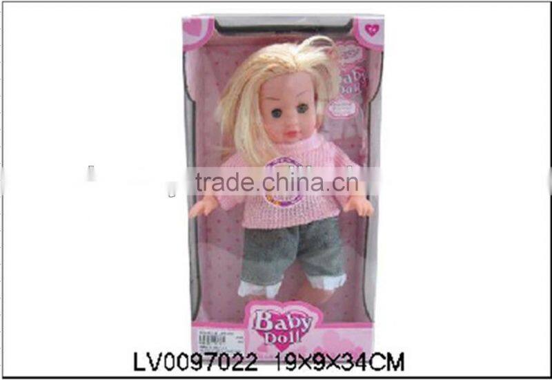 New design 14 Inch plastic baby toy with sound made in China for kid play with EN71/EN62115/6P/EMC/ROHS2.0/AZO