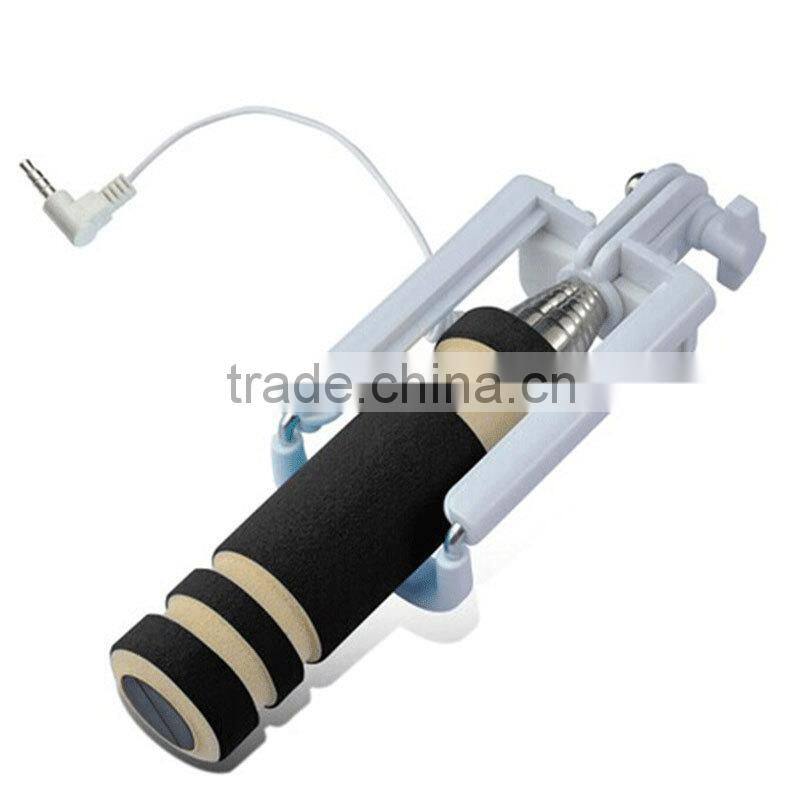 2015 Top Hot 13.5cm Super Mini Wired Selfie Stick Handheld monopod mini selfie stick pocket selfie stick