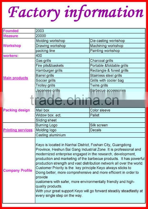 KEYO cheap 13 inch simple grill for promotion