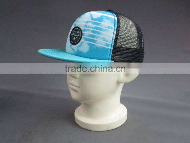 Hot sale custom 5 panel trucker cap with woven badge