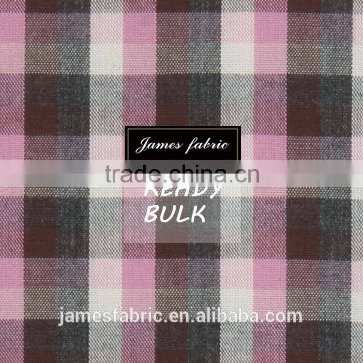 100%Cotton Heather Carbon Peached Check Shirting Fabric