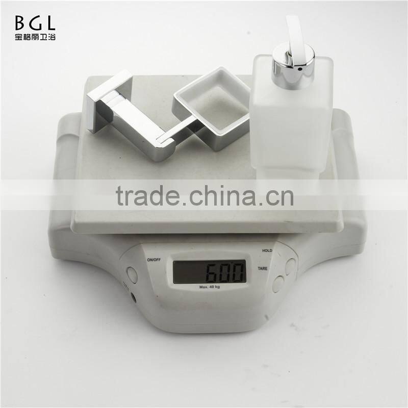 new design ECO-friendly shower room chrome furface square zinc alloy Bathroom Sanitary Items soap dispenser