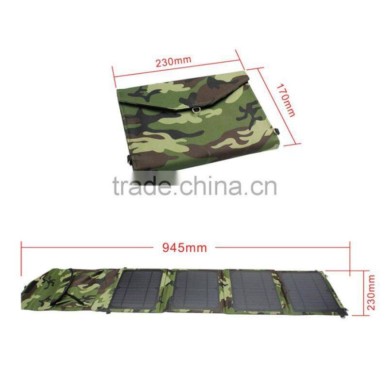 Dual USB 5V 1A/2A foladable and portable flexible solar panel charger