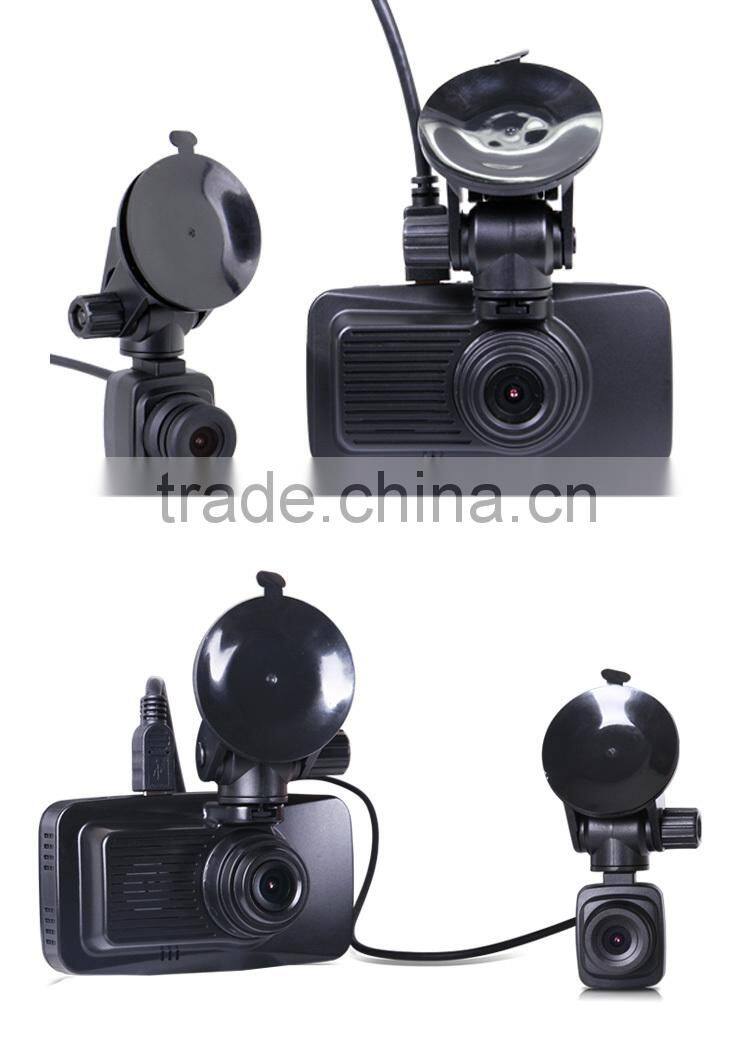 2.7'' LCD screen FHD 1080P cycle recordring dual cam car dvr dashboard camera black box