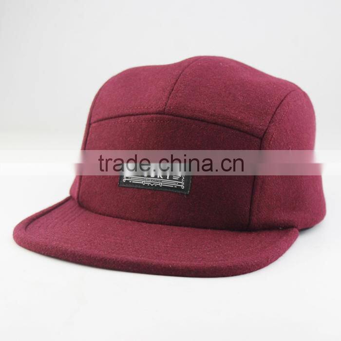 Fashion design cheap 5 colors custom flat brim 5 panel cotton twill cap