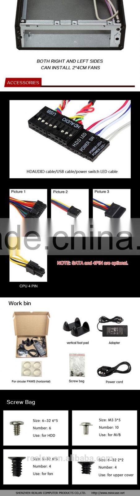 realan 2014 newest mini itx case E-C3 htpc case