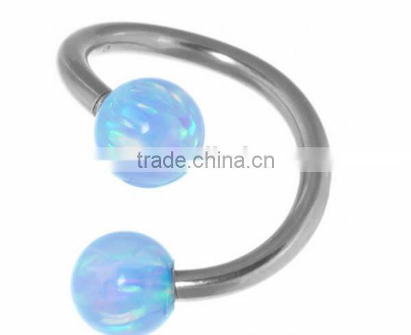 Titanium Black Gem Ear spiral Twister Piercing Body Jewelry