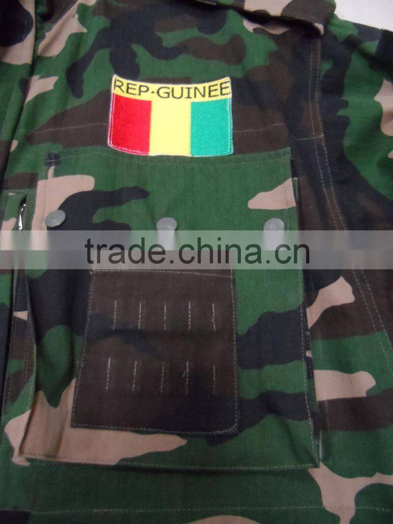 Custom cotton polyester twill jungle camouflage sylria outdoor tactical suit