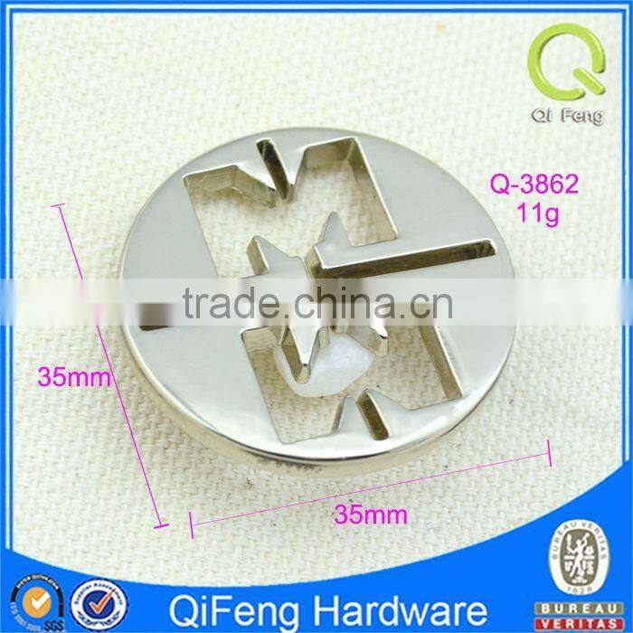 Q-2862 custom book bag with logo metal private label round shape