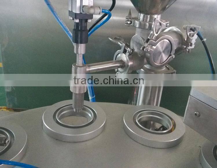 2016 new product yogurt cup rotary filling sealing machine