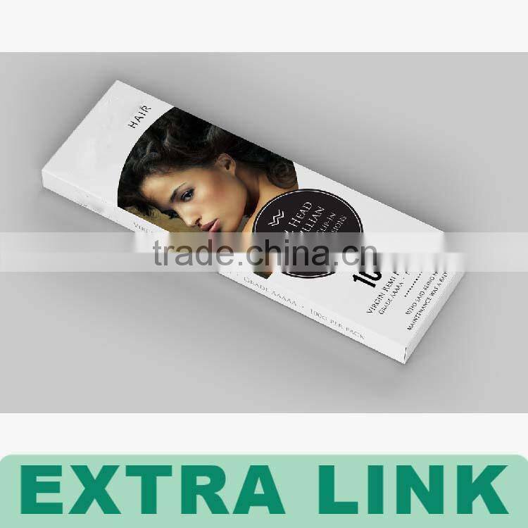 Wholesale Cheap Black Recycled Hair Extension Packaging Paper Cards Boxes With Window