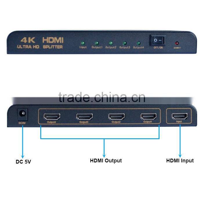 Support 4K 3D 1080P ULTRA HD 1 in 4 out splitter h dmi 1x4