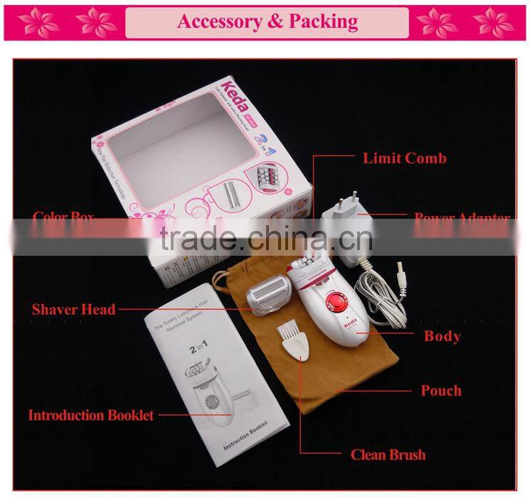 New 2 Heads in 1 Electrical Epilator Shaver