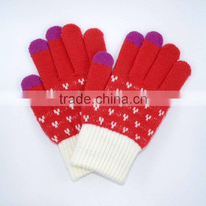 Knit Touchscreen Gloves with Conductive Fingertips for Use with All Touchscreen Electronic Devices