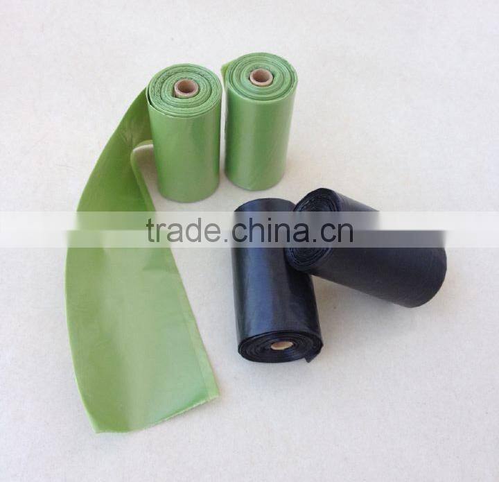 Green dog poop bags with smell fragrance