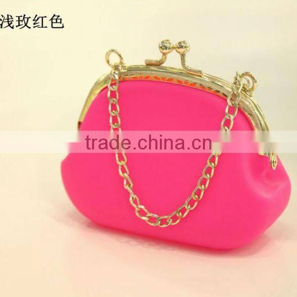 metal chain money purse ladies' silicone money bag varieties shopping money bag