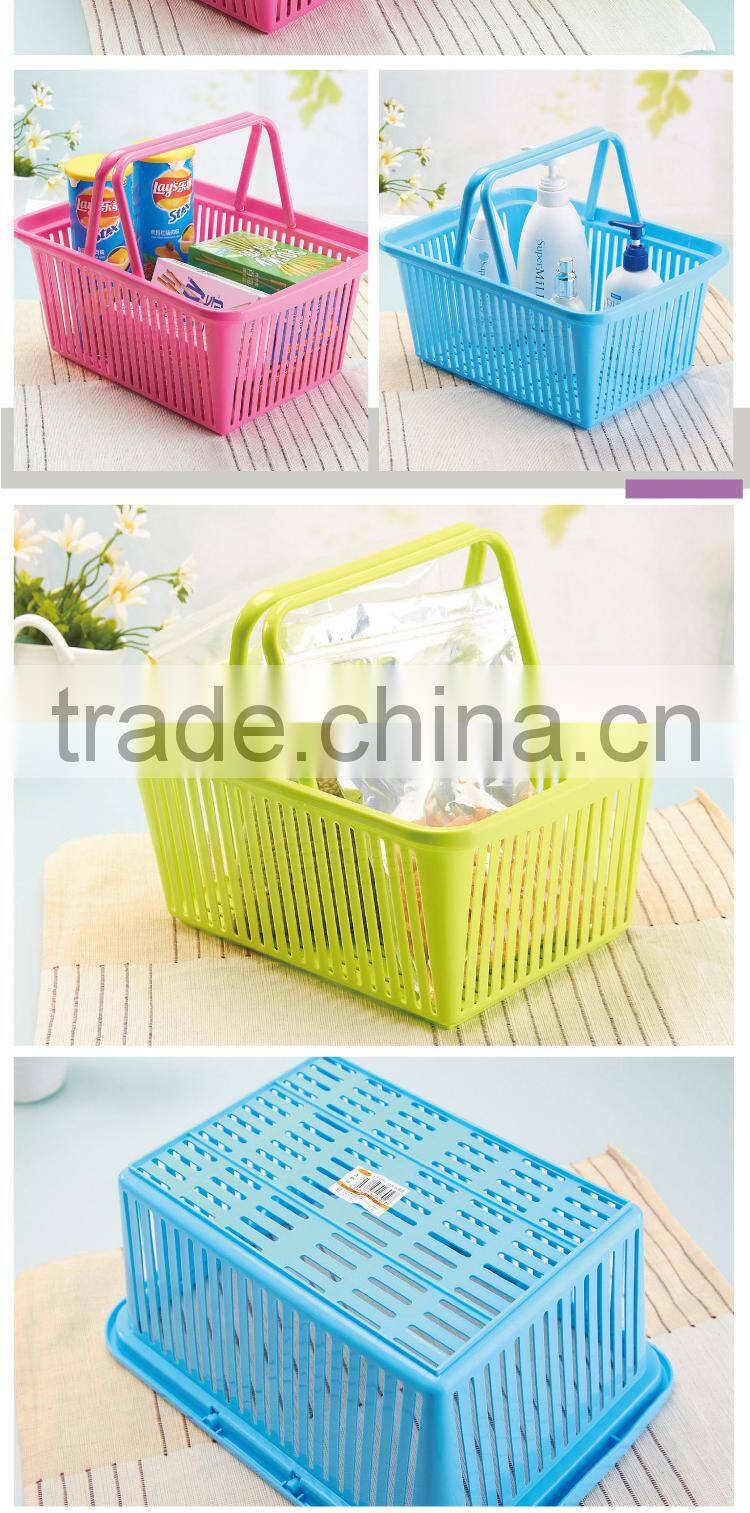 portable bathroom storage basket/kitchen spice bottle dishes storage basket-red