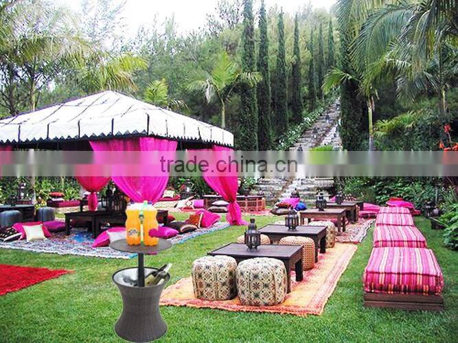 Outdoor garden adjustable rattan ice bucket for parties