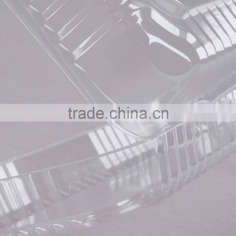 Duralock Clear Hinged Plastic Small Oblong Container, Clamshell Clear Take Out Food Box For Hotdog