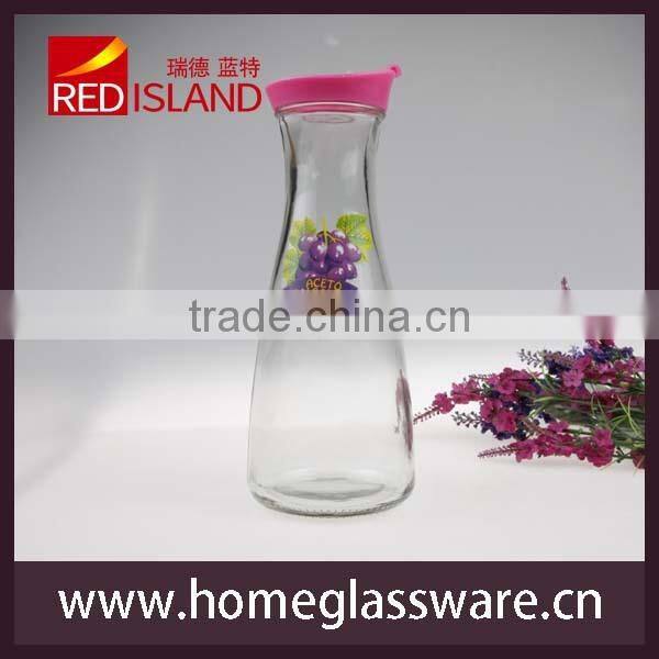 1L glass water bottle with lid, juice bottle