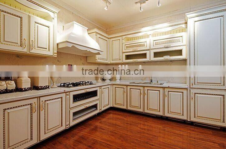 Modern Style Wooden Kitchen Cabinet, Customized Kitchen Furniture Set, Simple Design Base Cabinet With Countertop Island