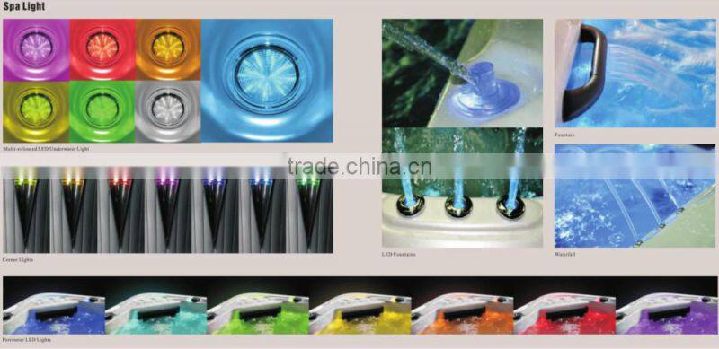 Most Fashion Promotion lucite acrylic spa bath tub with CE approved for 3 aud adults