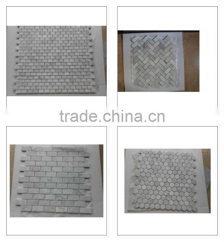 Carrara white marble mosaic tile for kitchen