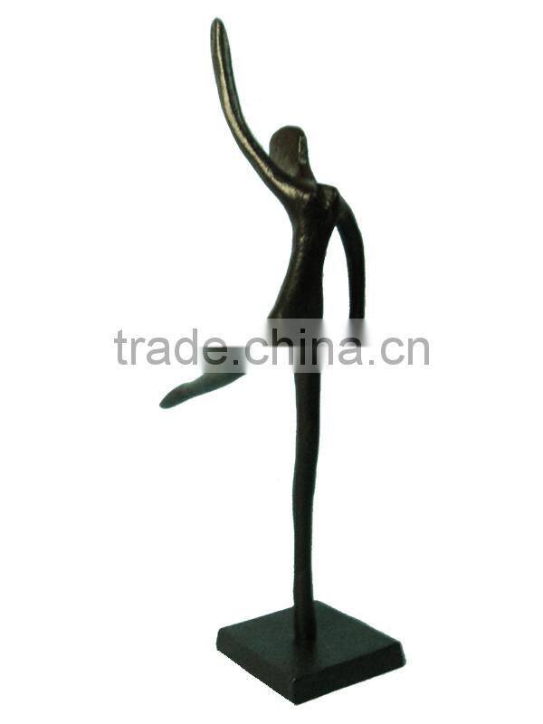 Praying Buddha large, recycled aluminium figurine-Bright finish