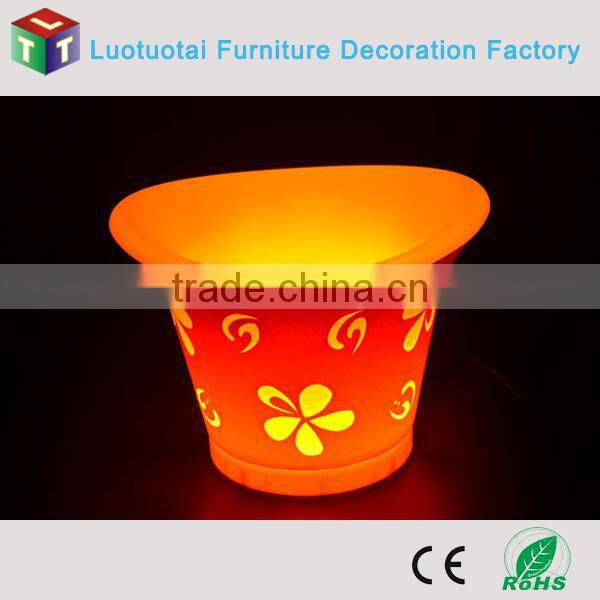 rechargeable battery opertaed luminouse led light up ice bucket
