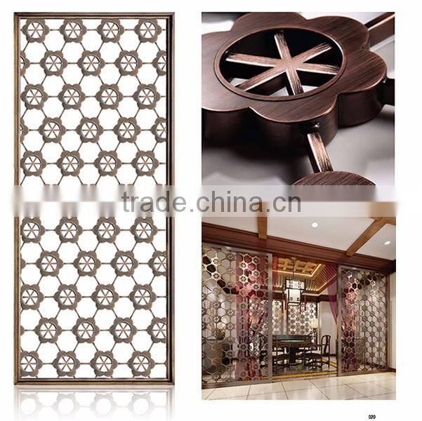 Metal Folding Room Divider Screen For Interior Decoration