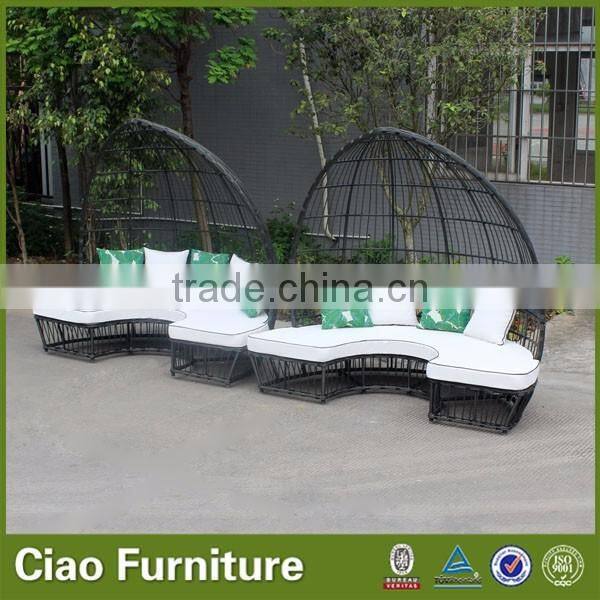 outdoor wicker furniture leisure outdoor sun bed with canopy