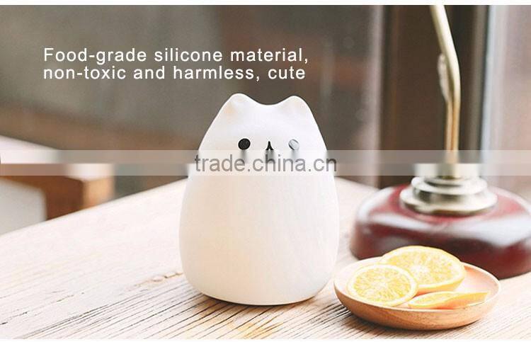 LED color changing silicone animal night light cat led light