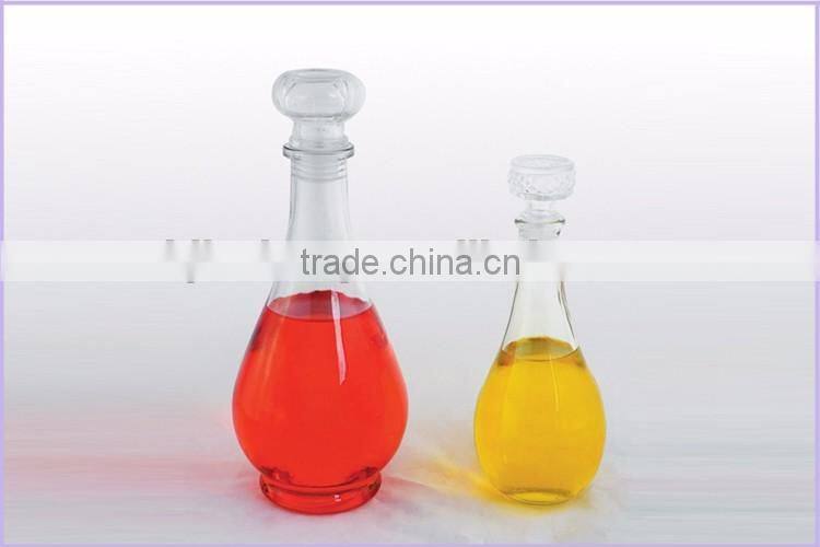1000ml red wine unique shaped glass bottle with glass cork stopper