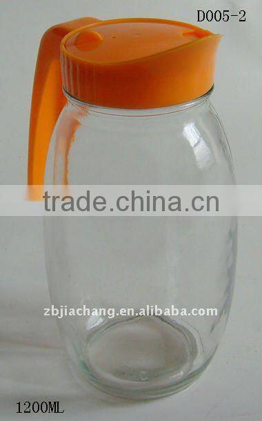 1200ml glass juice jar with plastic lid D005-2