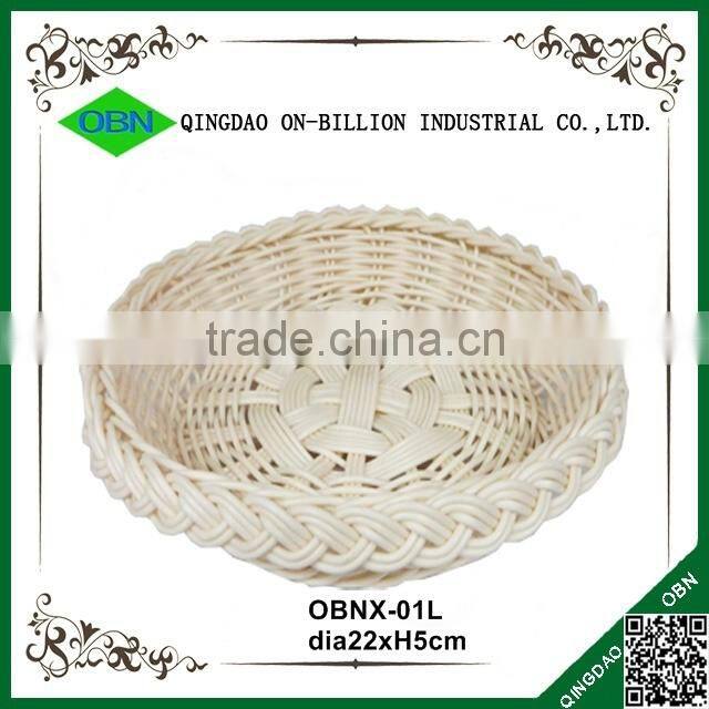 Food grade colored plastic rattan round handmade baskets