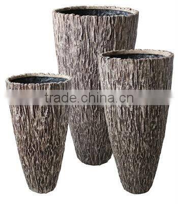 sandstone finish round polystone garden planters