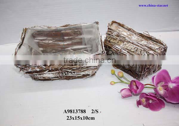 birch planter box for flower