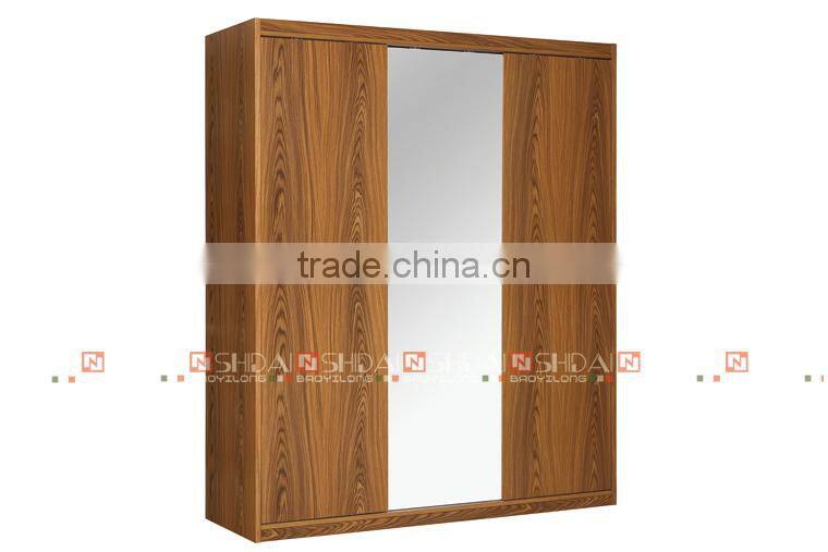 Sliding door wooden almirah designs with mirror F-20