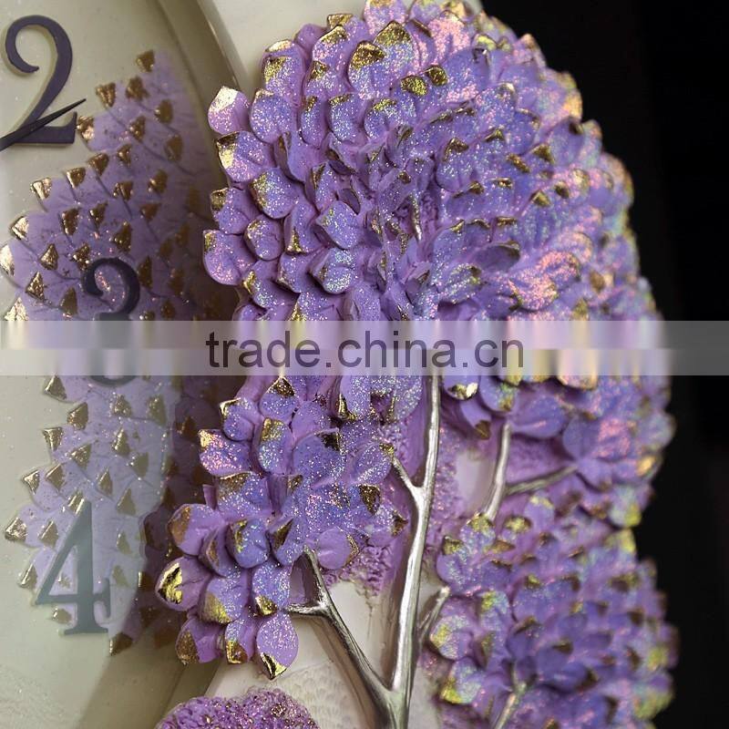 M20A Momoda Living room dining room Creative fancy elegant 3D tree wall clock quartz home decoration gold silver art wall clock