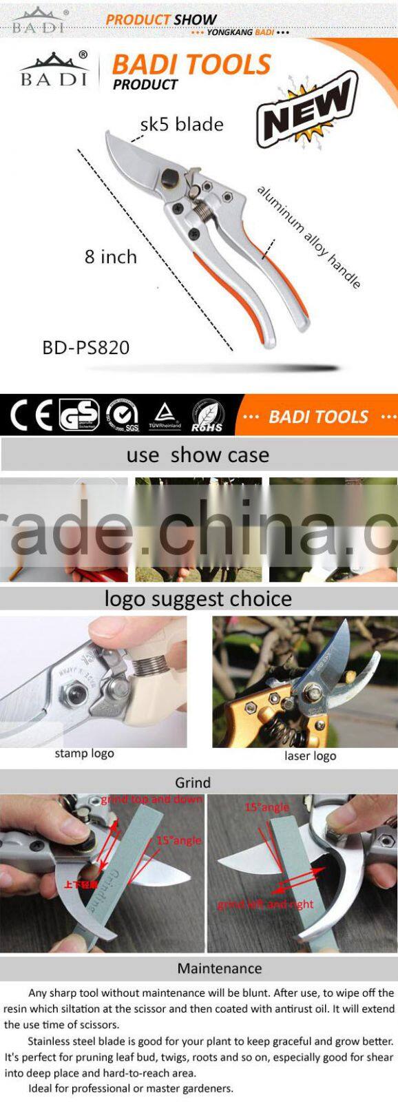 new design sk5 blade and aluminum alloy handle Pruners,, Garden Tool Ratchet Pruning Shears For Weak Hands