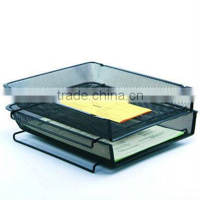 2 tier office metal mesh desk office letter tray