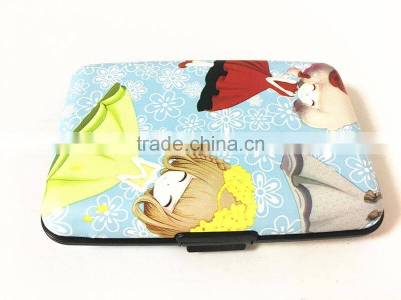 PU Leather Aluminum Wallet Business Card Holder, Credit Card Holder RFID Blocking