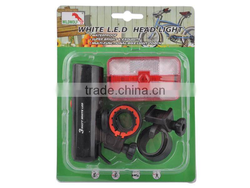 WildWolf YT-M18-8 13LED 3W White Bicycle Rear Light and Bicycle head light,Bike Bicycle Light Kit